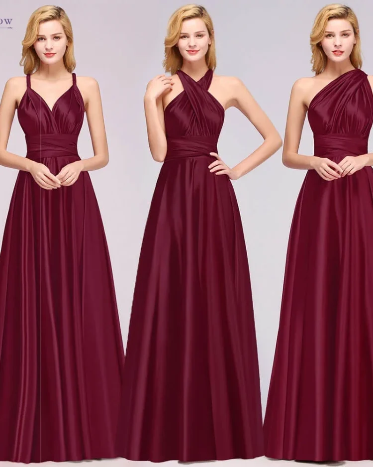 Plus Size Bridesmaid Dresses Women 2023 Infinity Dress Convertible Sexy Backless Multiway Milk Silk Wedding Evening Party Gowns 1