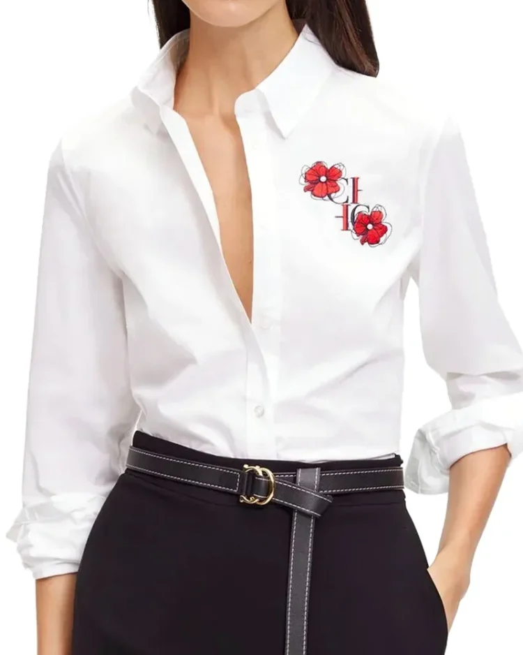 CHCH FAMILY 2023 New Summer Women's Slim Shirts Blouse Classic Full Sleeve Fashion Embroidery Business Office Lady Blouses 1