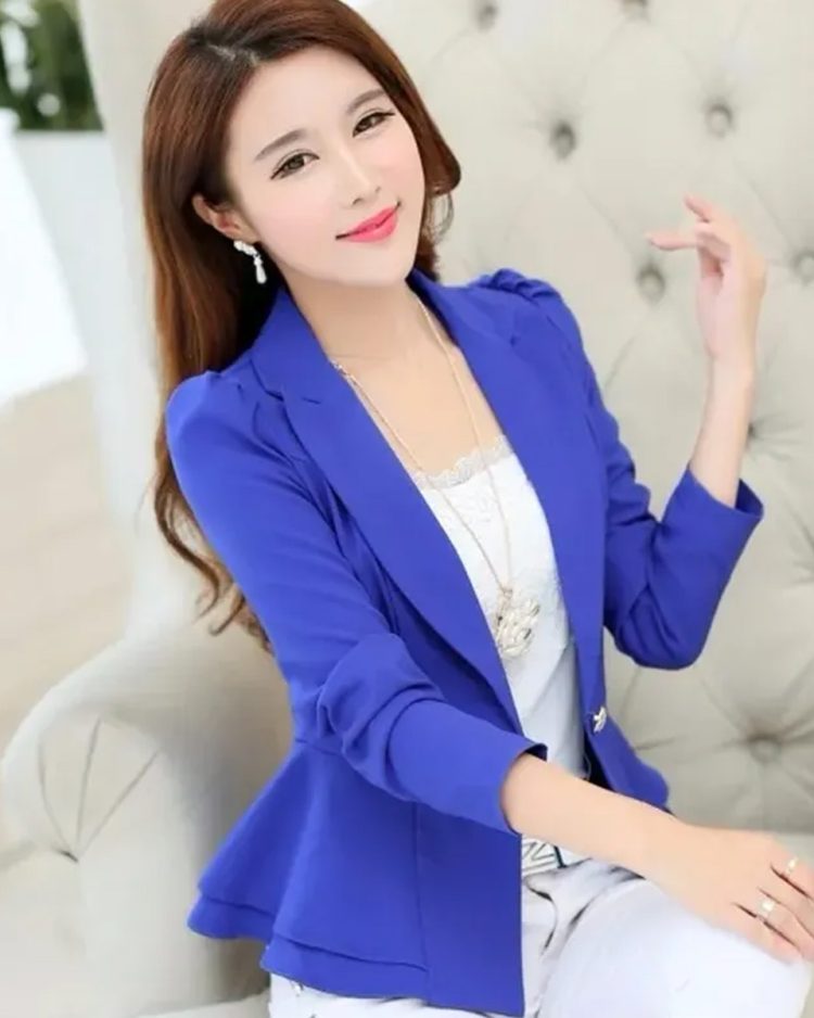 Women Blazer 2022 New Autumn Long Sleeves Casual Office Ladies Blazers Famale Jackets All-match Suit Basic Coat Outerwear 1